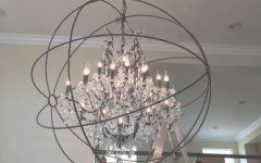 Sphere Chandelier With Crystals