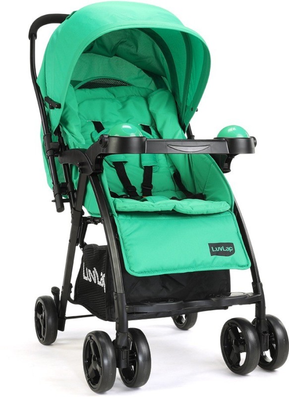 LuvLap Baby Joy Stroller Pram(3, Green)