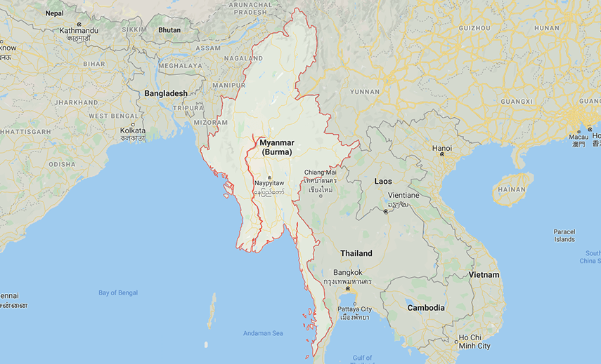 myanmar destination map