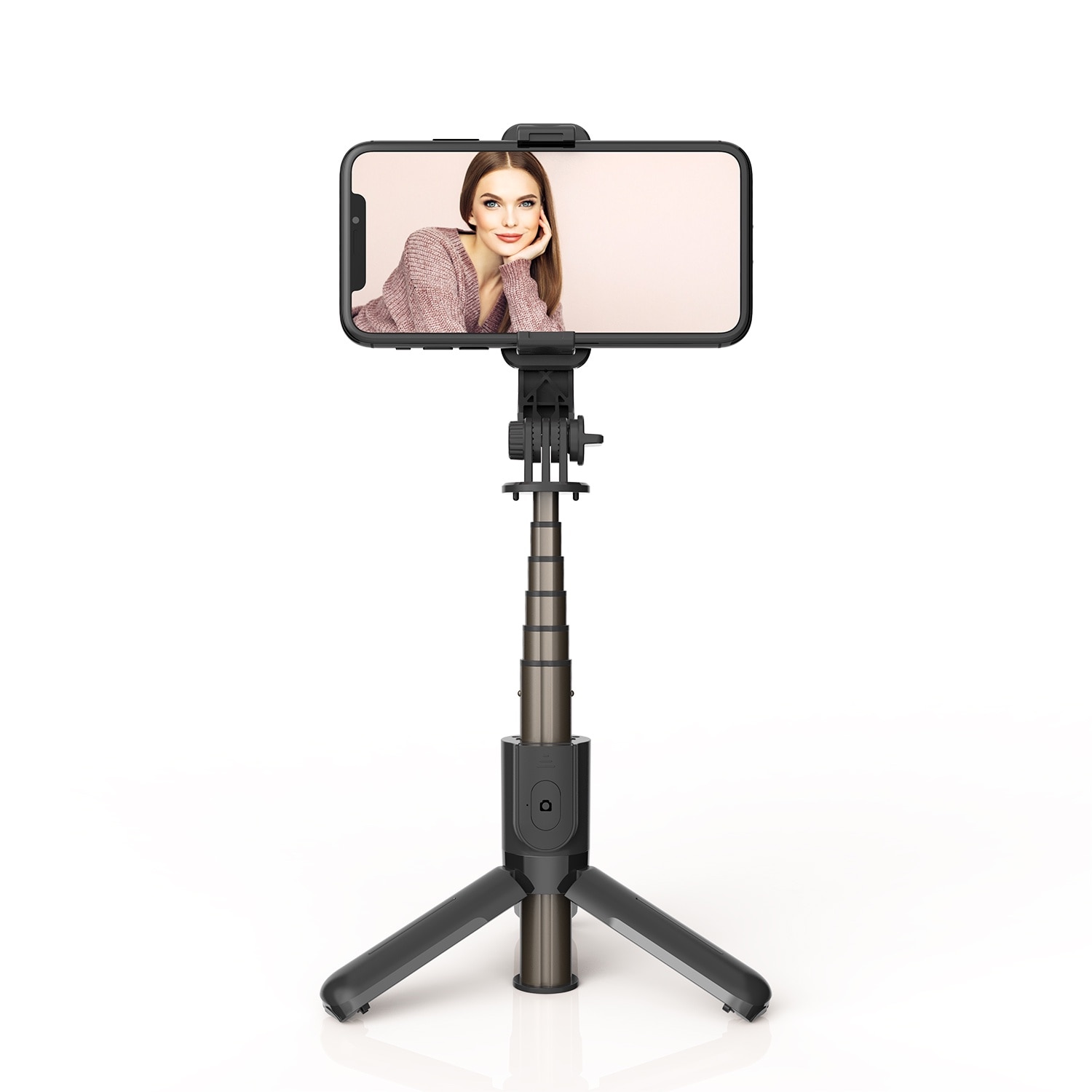 Trepied si Selfie Stick, Yingyun, Extensibil 4 in 1, Aluminiu , iOS/Android, Negru