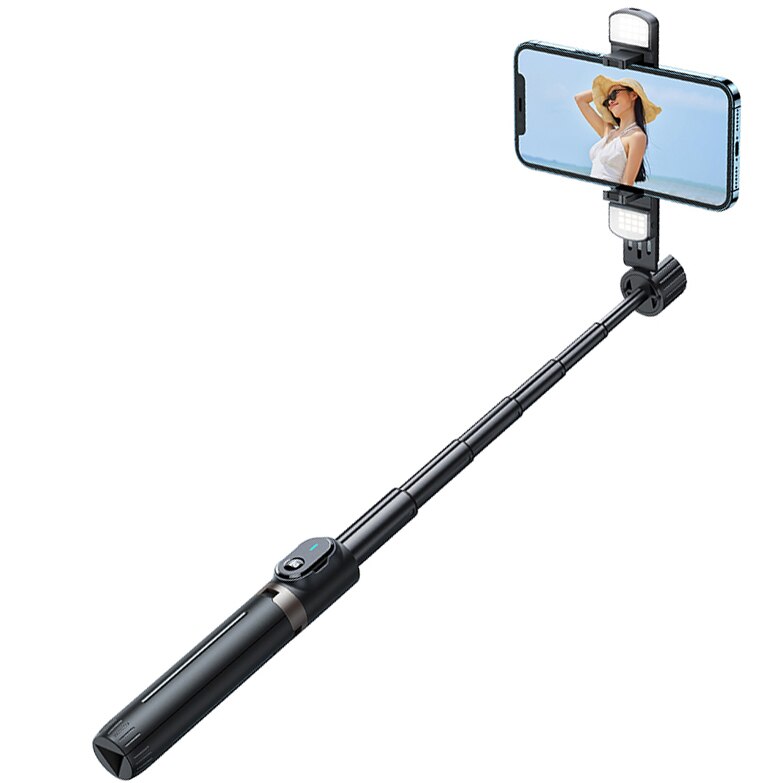 Selfie Stick Mcdodo, Double Shot, 2 LED, Trepied, Bluetooth, Negru