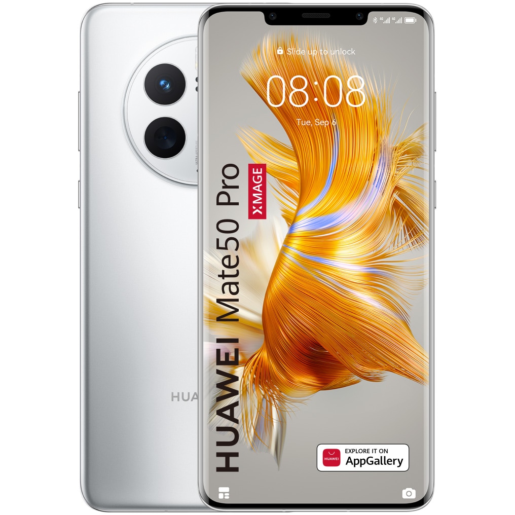 Telefon mobil Huawei Mate 50 Pro, 8GB RAM, 256GB, 4G, Silver