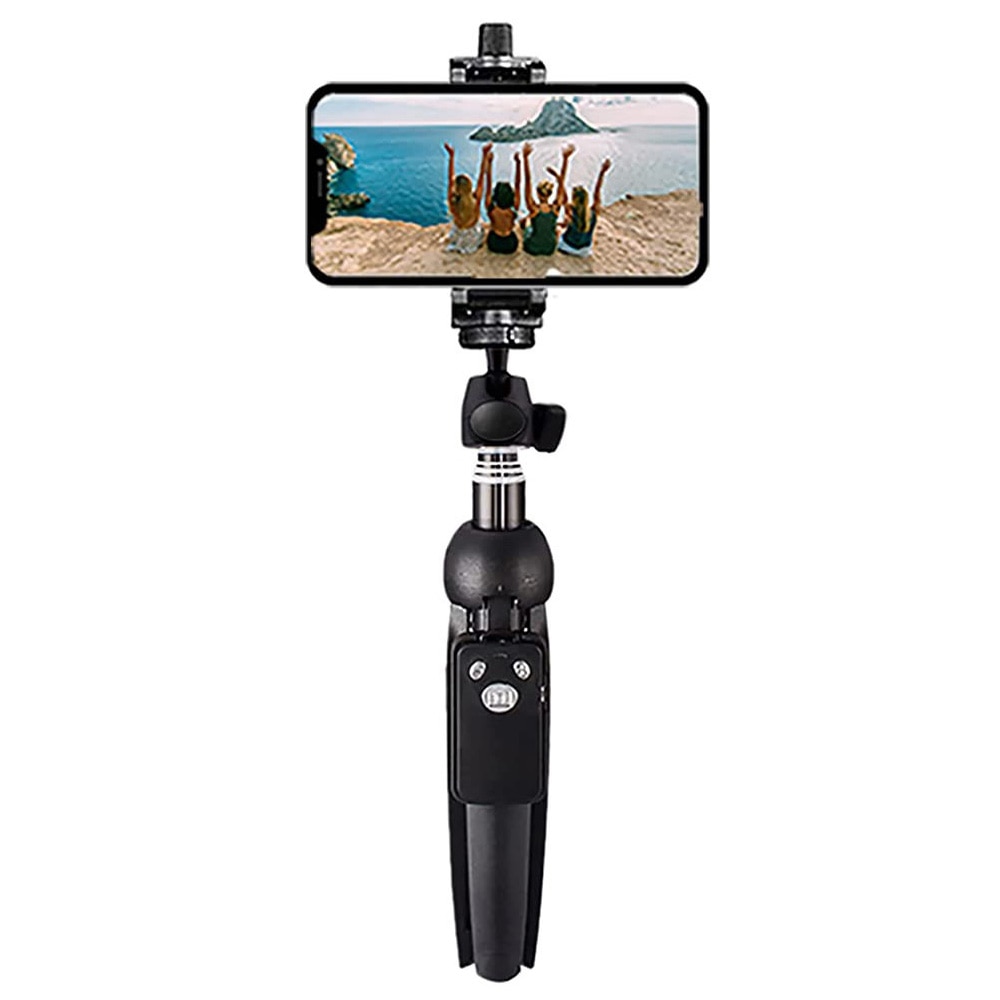 Selfie Stick multifunctional, Vaxiuja, Trepied, Suport Telefon, universal, Bluetooth, Telecomanda, Compatibil cu iOS / Android, Rotire la 270°, pentru telefon, camera foto, Negru