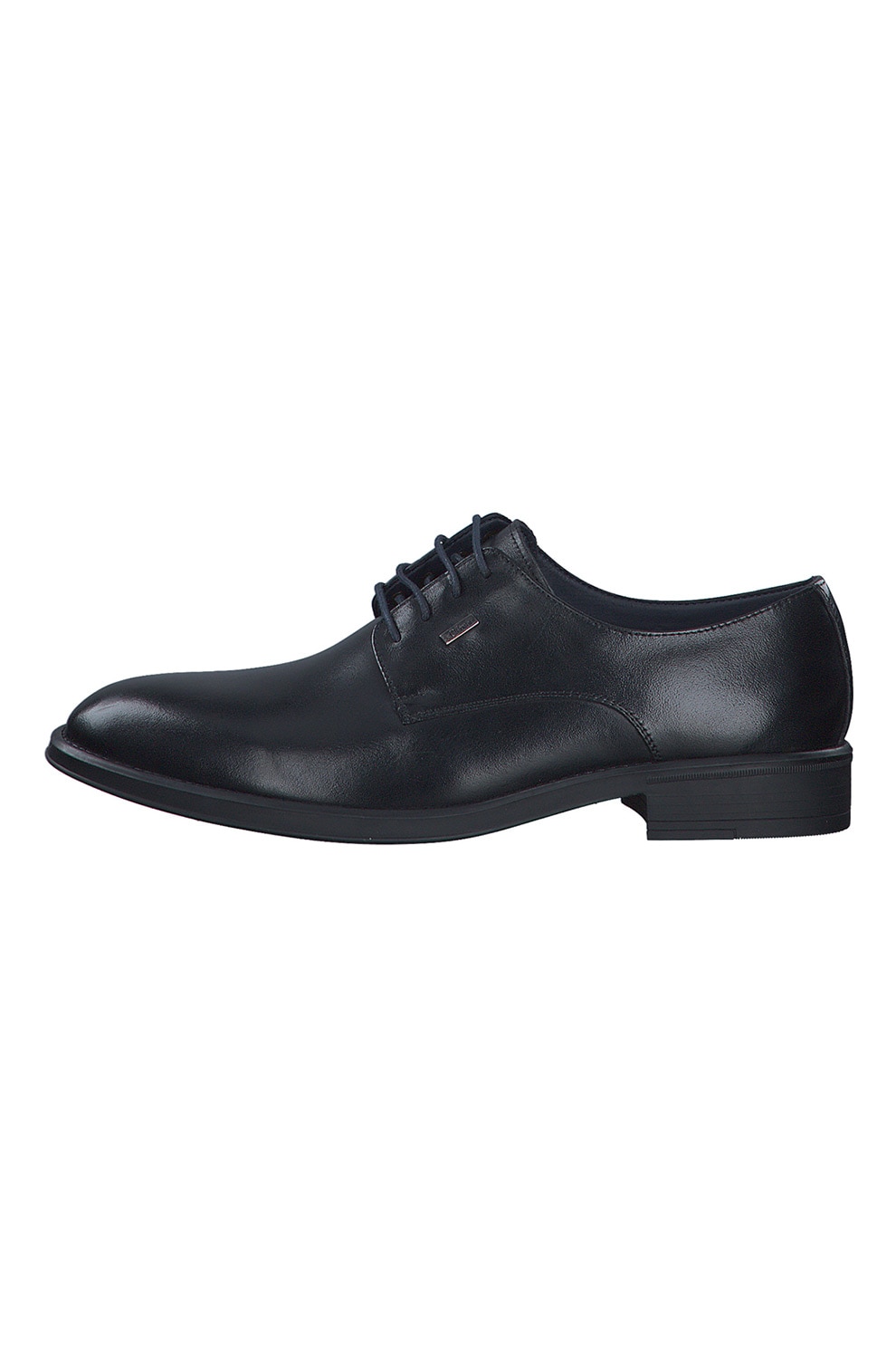 s.Oliver, Pantofi derby din piele, Negru