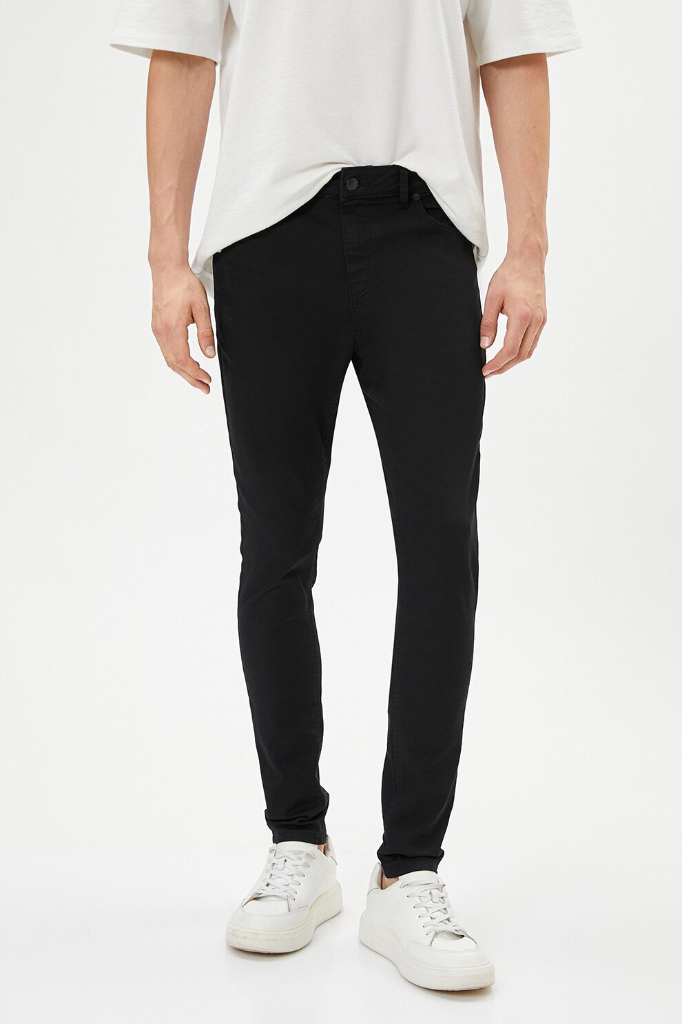 KOTON, Blugi super skinny Justin, Negru