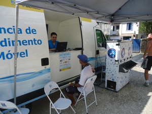 Agência móvel vai atender população de bairro em Santos, SP.  (Foto: Divulgação/Prefeitira de Santos)