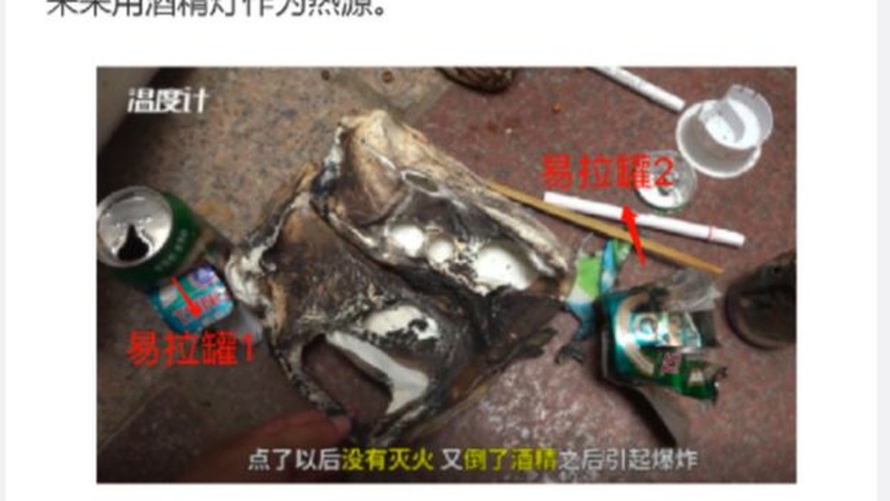 Ms Yeah usou uma imagem do acidente para argumentar que as garotas usavam uma técnica diferente da sua, através de um post em rede social chinesa — Foto: Reprodução