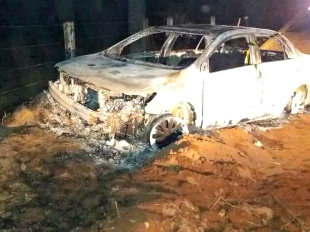 Corpo de empresário foi localizado dentro de carro incendiado, segundo a polícia (Foto: Divulgação/Polícia Civil de Mato Grosso)
