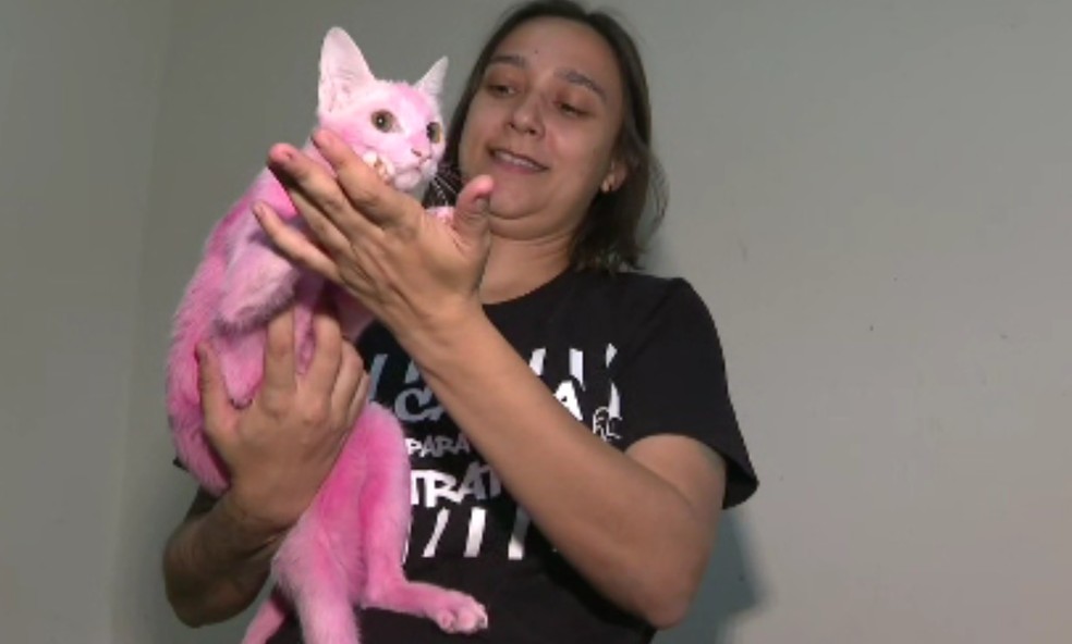 Pink e a ativista da causa animal Roberta Dias Lima — Foto: Ronaldo Oliveira/ EPTV