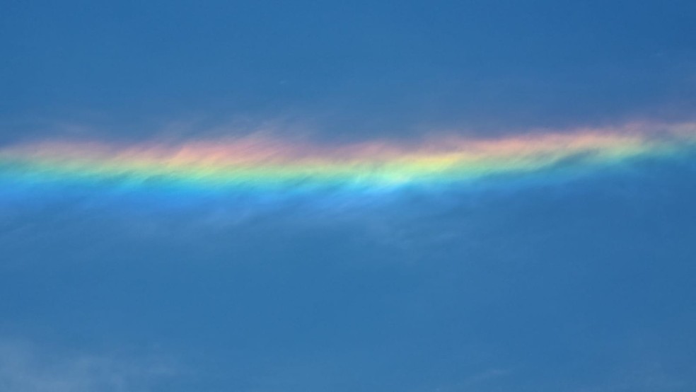 Fenômeno é chamado de nuvem iridescente  — Foto: Arquivo Pessoal/Fernando Negrão Duarte