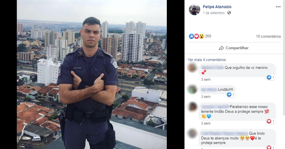 Policial foi morto em troca de tiros em Aparecida, distrito de São Manuel  — Foto: Facebook/Reprodução