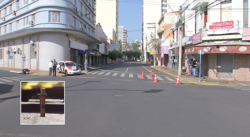 Centro de Araçatuba (SP) amanheceu vazio nesta segunda-feira (30) — Foto: Reprodução/TV TEM