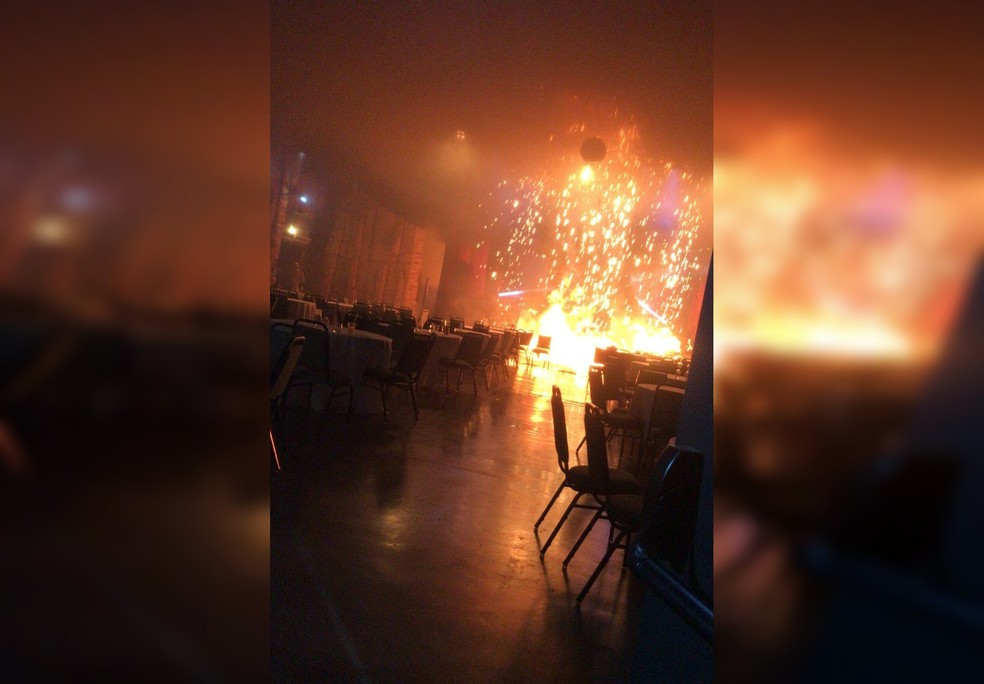 Resort pega fogo em Cesário Lange (SP) — Foto: Arquivo Pessoal