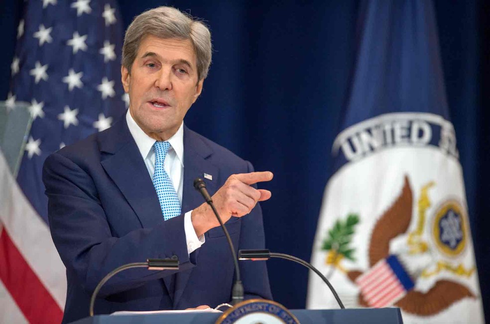 O ex-secretário de Estado dos EUA John Kerry, que ocupou o cargo no governo Obama — Foto: Paul J. Richards/France Presse