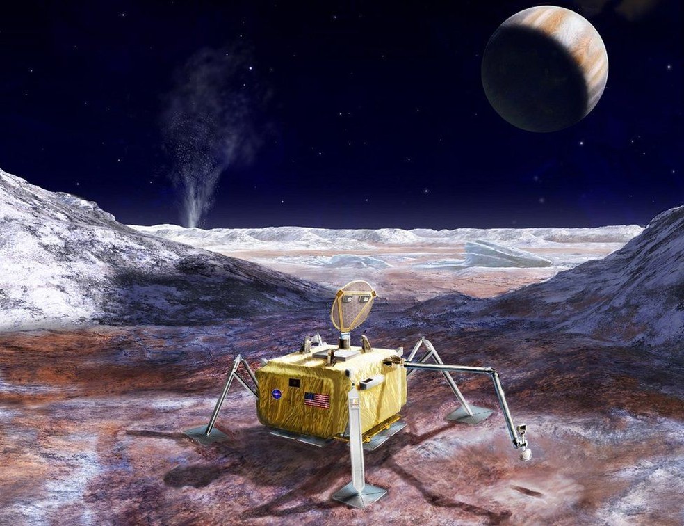 Pousando uma sonda em Europa, a Nasa poderá determinar se a vida existe ou já existiu na lua jupteriana (Foto: NASA/JPL-Caltech )