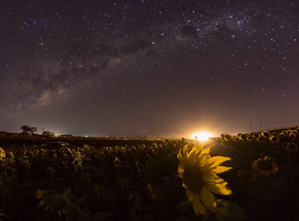 Céu de Brasília durante a passagem do cometa Neowise — Foto: Léo Caldas/Arquivo pessoal