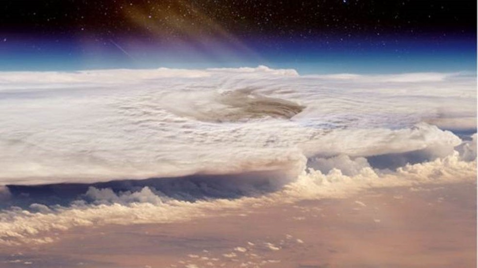 Modelos de computador mostram fortes ventos com força semelhante à de um furacão, movendo-se de um lado para o outro em exoplanetas — Foto: Getty Images