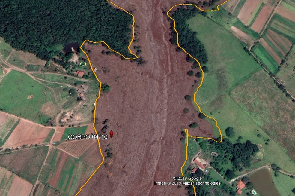 Local onde o corpo foi encontrado — Foto: Corpo de Bombeiros/Divulgação