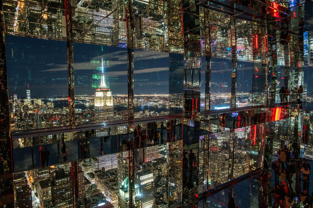 Plataforma de observação no edifício One Vanderbilt em Manhattan, na cidade de Nova York — Foto: REUTERS/Eduardo Munoz