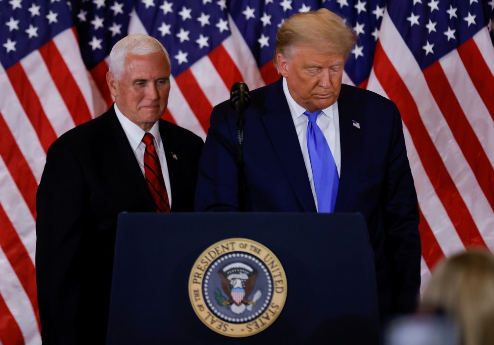 Presidente dos EUA, Donald Trump, e seu vice, Mike Pence  — Foto: REUTERS/Carlos Barria