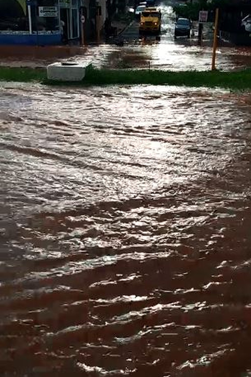 Chuva deixa via alagada em Bauru — Foto: Arquivo Pessoal/Regina Postigo
