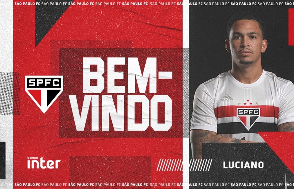 Luciano é anunciado pelo São Paulo — Foto: Divulgação