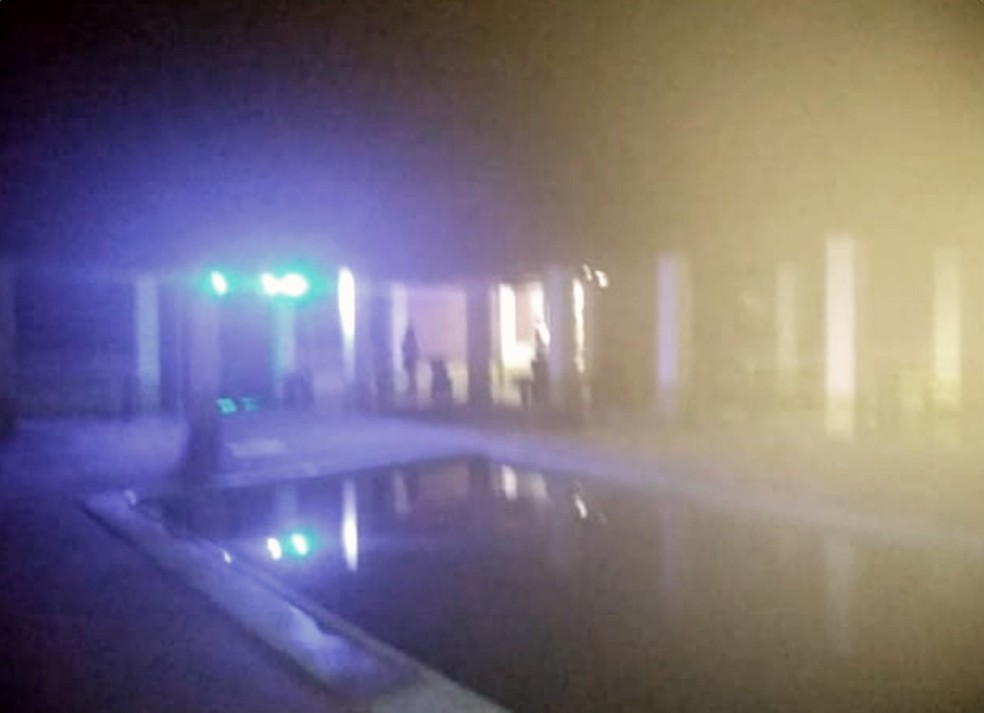 Chácara no distrito de Aparecida tinha piscina e área coberta para a festa — Foto: GCM/Divulgação