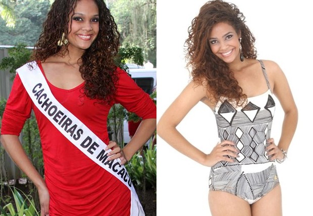 Luiza Lorellay representou Cachoeira de Macacu em 2011 e 2012 no Miss Rio de Janeiro (Foto: Divulgação/Miss RJ e Helmut Hossmann/Divulgação)