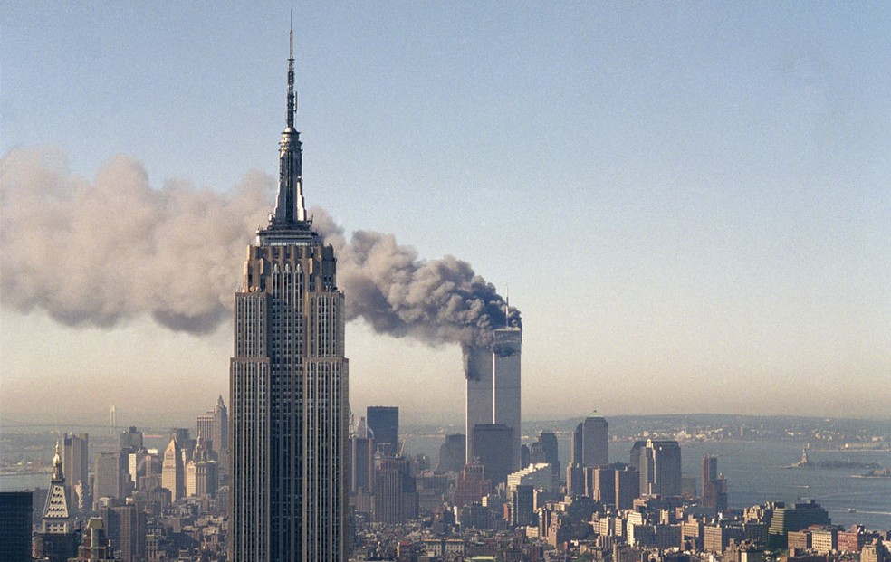 Ataque terrorista às Torres Gêmeas completará 20 anos em 11 setembro de 2021 — Foto: Marty Lederhandler/AP