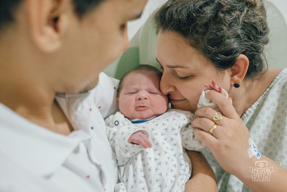 Iohan nasceu na porta de hospital nesta quinta-feira (24) em Bauru — Foto: Saulo dos Santos Vitale/Arquivo pessoal