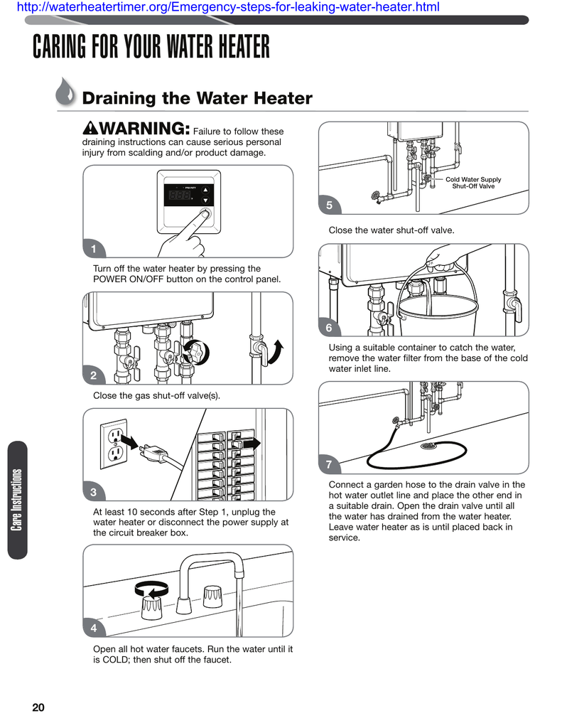 Caring For Your Water Heater Draining The Water Heater Warning