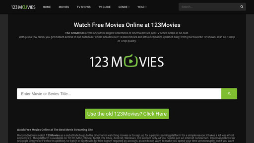 The123movies.eu screenshot : here you can watch movies and tv shows online for free, beacuse we have a huge collection with the best videos in hd. this is 123movies new site link!