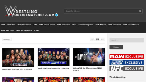 wrestlingonlinematches.com screenshot