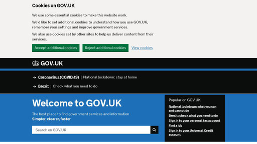 www.gov.uk screenshot