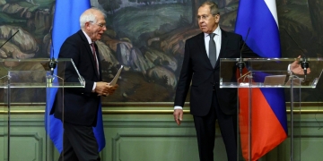 EU High Representative for Foreign and Security Policy Josep Borrell and Russian Foreign Minister Sergei Lavrov