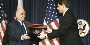 Albert Gore and Viktor Chernomyrdin, 1993, USA.