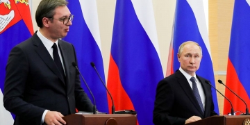Russian President Vladimir Putin and Serbian President Aleksandar Vucic