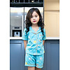 Bộ mặc nhà pijama bé gái màu xanh họa tiết hình thú - ảnh sản phẩm 5