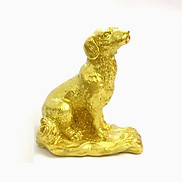 Tượng con Chó vàng, chất liệu nhựa được phủ lớp màu vàng óng bắt mắt