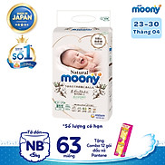Tã dán cao cấp Moony Natural Newborn 63 miếng nhập khẩu Nhật Bản