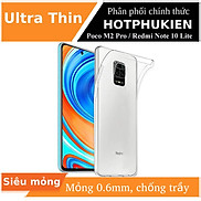 Ốp lưng silicon dẻo trong suốt mỏng 0.6mm cho Poco M2 Pro Redmi Note 10