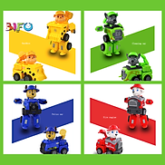 Bộ 8 đồ chơi biến hình biệt đội xe những chú chó cứu hộ robot lắp ráp biến