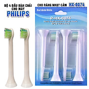 Cho máy Philips Sonicare, Bộ 4 đầu bàn chải đánh răng điện HX-6074, dòng
