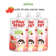 Bộ 3 túi Nước Ép Dâu auFine Strawberry Juice Drink 150ml