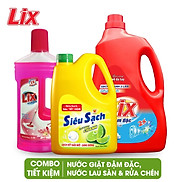 COMBO số 55 gồm Nước giặt Lix đậm đặc hương hoa 2kg NG201 + Nước rửa chén