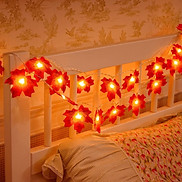 Dây đèn led lá phong - Dây lá phong nhân tạo gắn đèn trang trí phòng ngủ