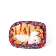Mô hình Mèo Nằm Ngủ Trong Nôi Trang Trí Ô Tô Nhà Cửa