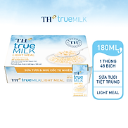 Thùng 48 hộp sữa tươi tiệt trùng TH True Milk Light Meal bổ sung ngũ cốc