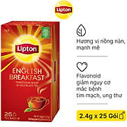 Hộp 25 Gói Trà Túi Lọc Lipton Trà Anh Quốc Helium Breakfast 2.4g gói