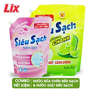 COMBO số 69 gồm Túi nước giặt Lix siêu sạch hương hoa anh đào 2.4kg N2502